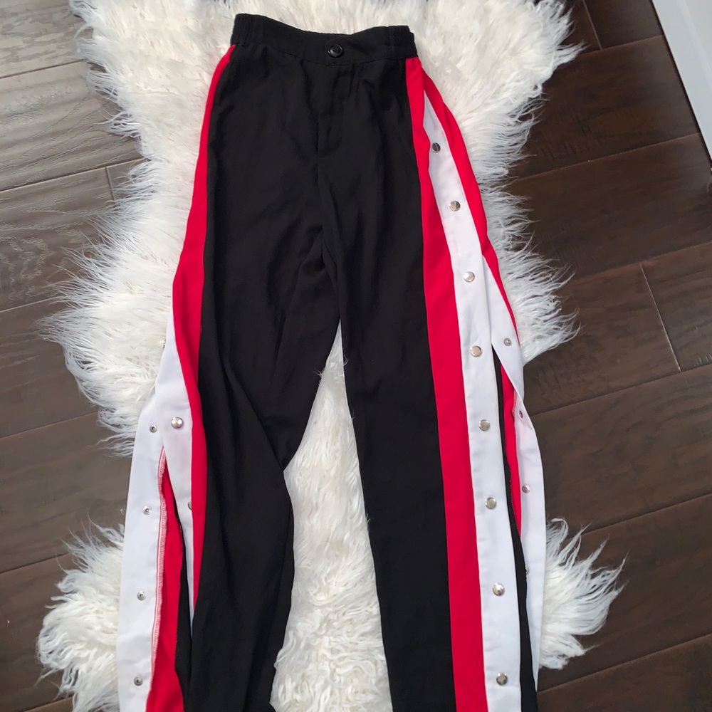 Black Side Buttoned Pants